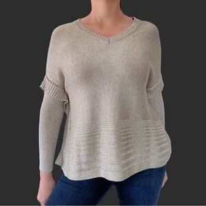 Cashmere blend long sleeve oversized v-Neck sweater